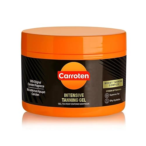 Carroten Intensive Tanning Gel 150 ml - Tan Accelerator with Coconut Oil and Vitamin A & E - Sunbed Tanning Accelerator - Sunscreen without SPF