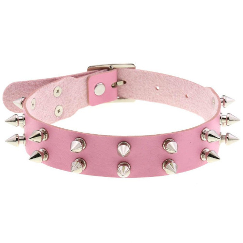 Pink Leather Gothic Choker Collection