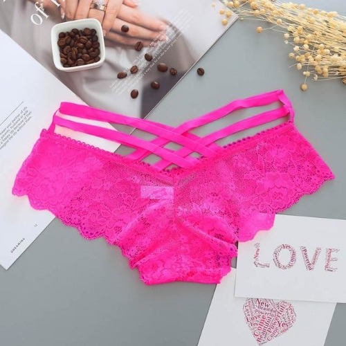 Lace Harness Panties - Pink