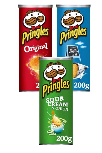 Pringles Crisps - Triple Pack Variety Salt and Vinegar +2 Other Flavours