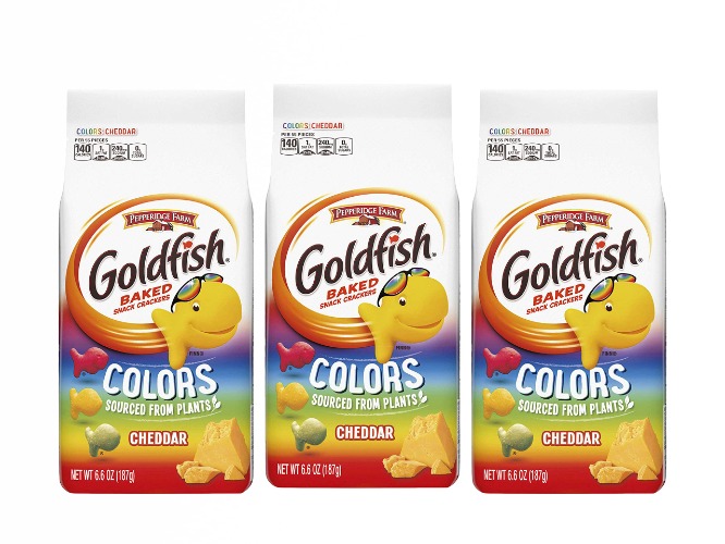 Pepperidge Farm Goldfish Crackers Cheddar Colors | Playful Cheese Crackers in a Rainbow of Colors | Pack of 3 X 187g