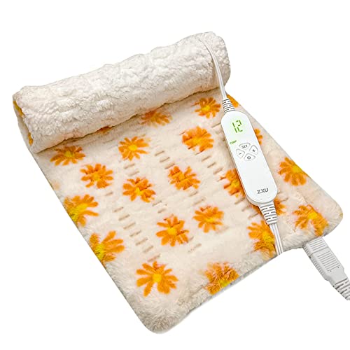 ZXU Heating Pad for Back Pain Relief- Ultra Soft Sherpa Heating Pad, XL King Size 12" x 24", with Moist & Dry Heat Options，12 Heat Levels & 1-24H Auto Off Hot Heated Pad, Machine Washable