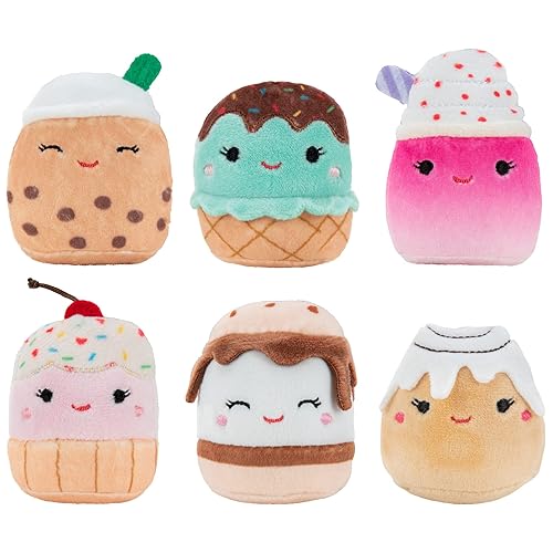Squishville by Original Squishmallows Sweet Tooth Squad Plush - 2-Inch Bernice, Chanel, Cinnamon, Carmelita, Maya & Clara Plush - Toys for Kids - Sweet Tooth Squad