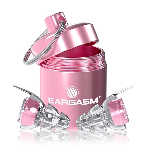 Eargasm High Fidelity Earplugs with Pink Filters - Reusable Noise Reduction Hearing Protection Ear-Plugs with Carrying Case for Concerts, Festivals, Raves, Musicians, Live Music, Sporting Events - Pink