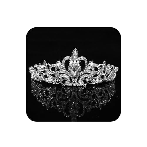 COCIDE Tiara Crystal Crowns Princess Rhinestone Crown with Combs Bride Headbands Bridal Wedding Prom Birthday Party Hair Accessories Jewelry for Women Girls (Silver) - Silver