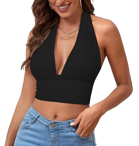 Deep V Neck Halter Top