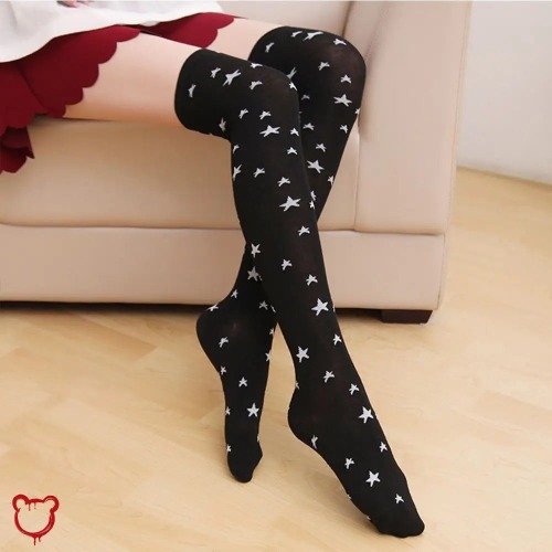 Black Over Knee Socks - Rising Star