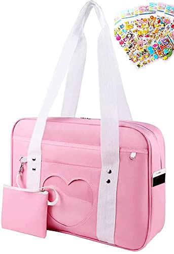 Heart Kawaii ITA Japanese Bag Anime Sticker & kawaii wallet purse cute backpacks for woman trendy stuff gift ideas book bags tote Pin anime backpack kawaii accessories cheap Laptop Handbag Pink - Pink