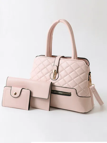3pcs Bag Set Quilted Square Bag Envelope Bag Small Wallet PU