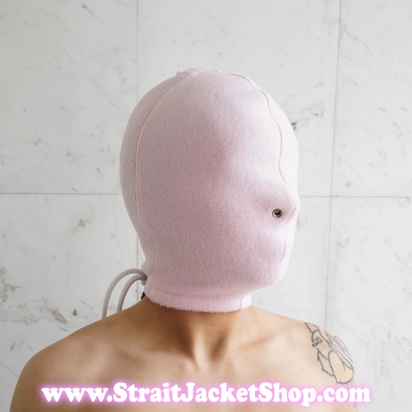 Pink Timeout Mask - Blindfold Baby Pink / ABDL / Restraining Face Hood / Laced