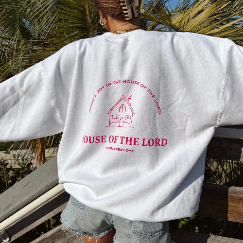 NEW! | "HOUSE OF THE LORD" COZY CREW | WHITE | XL