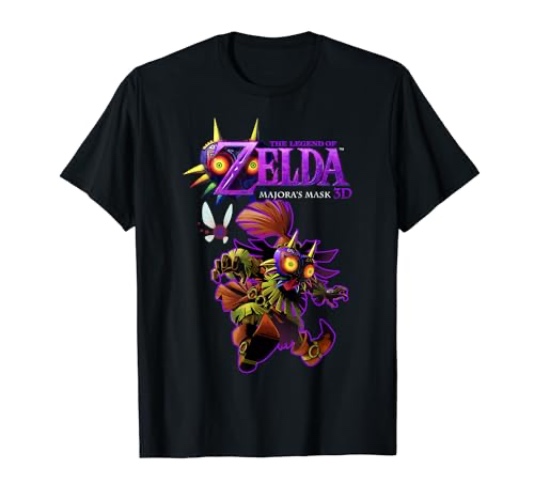 Legend Of Zelda Majoras Mask Skull Kid Portrait Logo T-Shirt - Youth - Heather Blue - Large