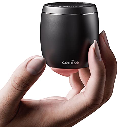 comiso Small Bluetooth Speaker with Stereo Sound, Punchy Bass Mini Speaker with Built-in-Mic, Hands-Free Call, Small Speaker with Brief Design. Portable Speaker for Hiking, Biking, Car, Gift, iPhone. - Grey