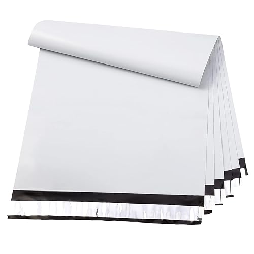 Metronic Poly Mailers 19x24 Inch 100 Pcs | Large Shipping Bags for Clothing, Small Business | Strong Thick Mailing Bags with Self Adhesive | Waterproof and Tear-Proof Large Package Bags in White - White - 19x24 100pc