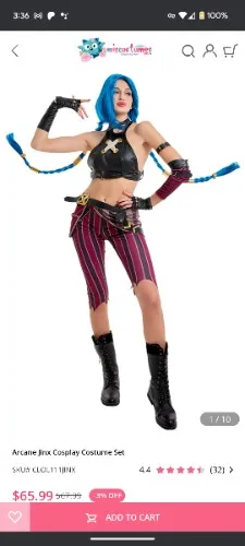 Arcane Jinx Cosplay Costume Set