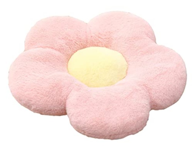 Cute Flower Cushion Plush Floor Pillow Casual Comfortable Pillow Office Living Room Bed Decoration Cushion Simple Room Decoration (40cm, Pink) - 40cm - Pink