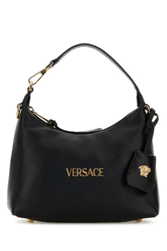 Black leather Hobo Versace Tag handbag - OS