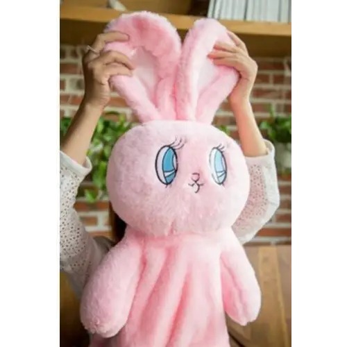 Fairy Kei Bunny Book Bag in Plush Material for Kawaii Style - Pink