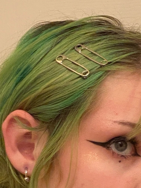 Pair Of Safety Pin Hair Clips