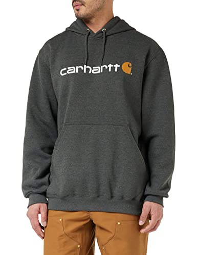 Carhartt Herren Loose Fit, Mittelschweres Logo-Graphic Sweatshirt Sweater - L - Anthrazit Meliert