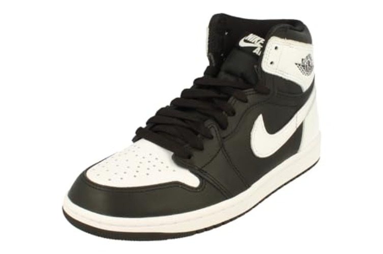 Jordan 1 Retro High Og Mens Shoes - 44 EU - Schwarz Weiß Weiß