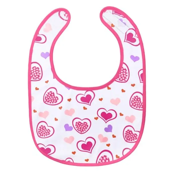 Littleforbig Cotton Waterproof Babydoll Printed Adult Bib with Adjustable Velcro Closure - Princess Hearts Adult Bib