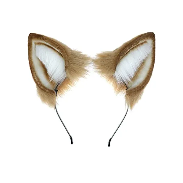 Faylay Women Dog Ear Headband Furry Animal Ear Hair Accessories