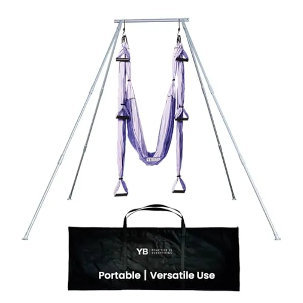 Yoga Trapeze Versatile Fitness Yoga Stand for Home & Outdoor | Easy 5-Min Setup | Supports Yoga Aerial Silks, Swings, Hammocks, Olympic Rings | Stable Solid Aluminum Supports Max 600lbs