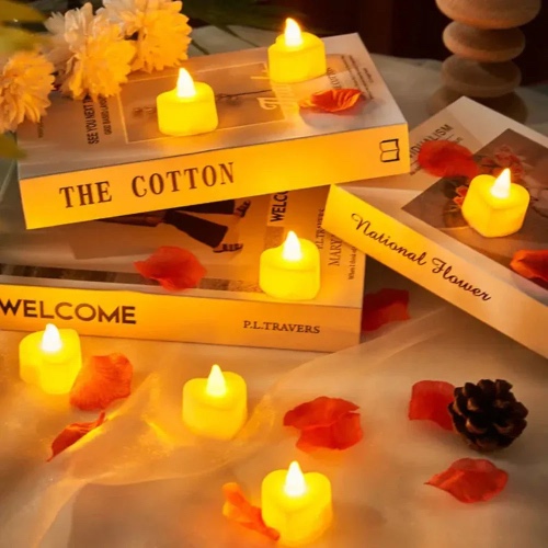 24-Piece Set of LED Candles - Heart-Warm light / 24 pcs Pack