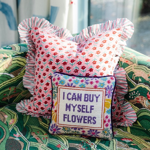 Flowers Needlepoint Pillow | Default Title