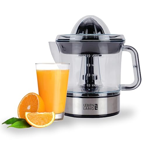 [1 ILLUS] LEBENLANG – Electric juicer max juice yield | Citrus juicer + 2 cones 40W | Lemon, lime, orange, fresh fruit squeezer machine | Automatic lever press extractor | exprimidor de naranjas electrico - LB389 - 40 Watt