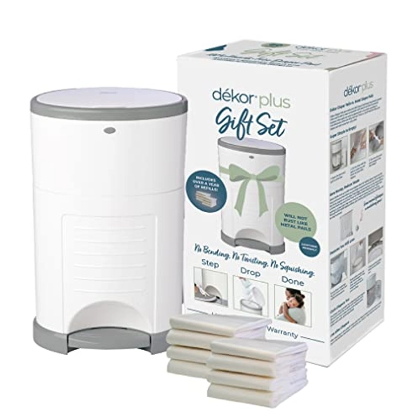 Throne Littlestkittenx Dékor Plus Diaper Pail Gift Set White