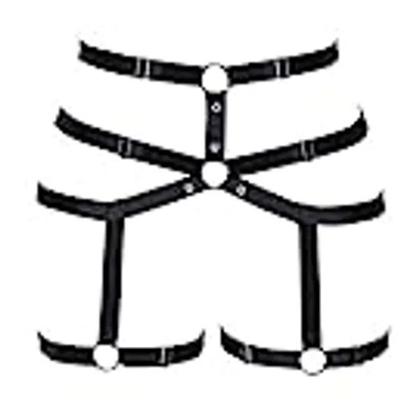 Women body harness Garter belt Leg strap Lingerie cage Soft Elasticity Carnival Punk Gothic Adjustable