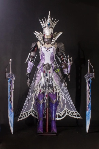 Monster Hunter Iceborne Velkhana Cosplay Armor Set and Double Sword Weapons