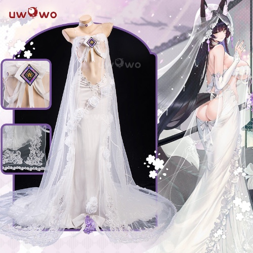 【Pre-sale】Uwowo Azur Lane Musashi Oath Dress 'Purest Wisteria' Bride Cosplay Costume - S-M