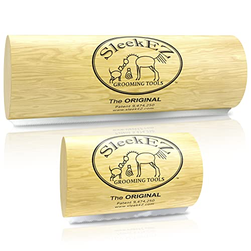 SleekEZ Original Deshedding Grooming Tool for Dogs, Cats & Horses - Undercoat Brush for Short & Long Hair - Painlessly Remove 95% of Loose Hair, Fur & Dirt (Pet Bundle - (2.5 & 5 inch)) - Pet Bundle - (2.5 & 5 Inch)