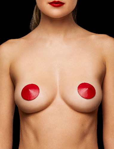 Red Leatherette Nipple Covers