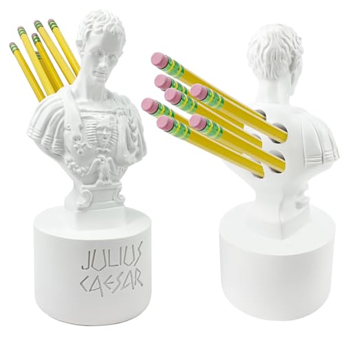 arknato Julius Caesar Pencil Holder Fun Caesar Pen Holder for Desk Teacher Office Organizers Stationary for History Teacher Ides of March