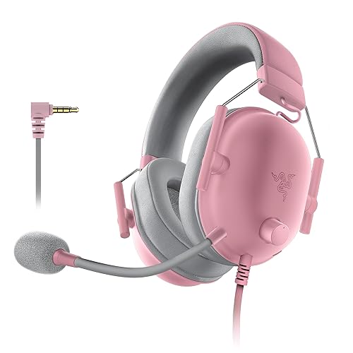 Razer BlackShark V2 X - Multi-Platform Wired Esports Headset (Triforce 50 mm Drivers, Advanced Passive Noise Cancellation, 7.1 Surround Sound, Hyperclear Cardioid Mic) Quartz Pink - BlackShark V2 X - Pink