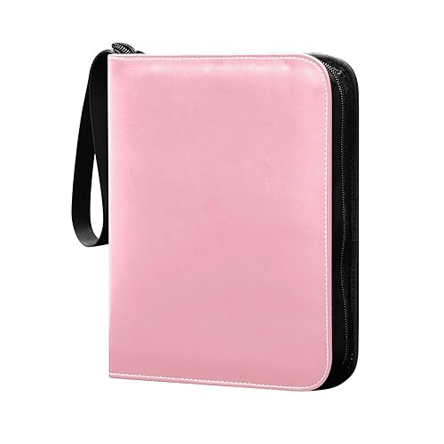 Shell Pink 4 Pocket Card Binder Zipper, Card Pocket Sleeve with 400 Slots, Ideal for Various Game Cards - Shell Pink