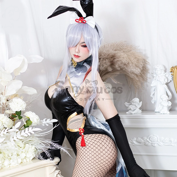 【In Stock】Game Genshin Impact Cosplay Shenhe Bunny Girl Cosplay Costume