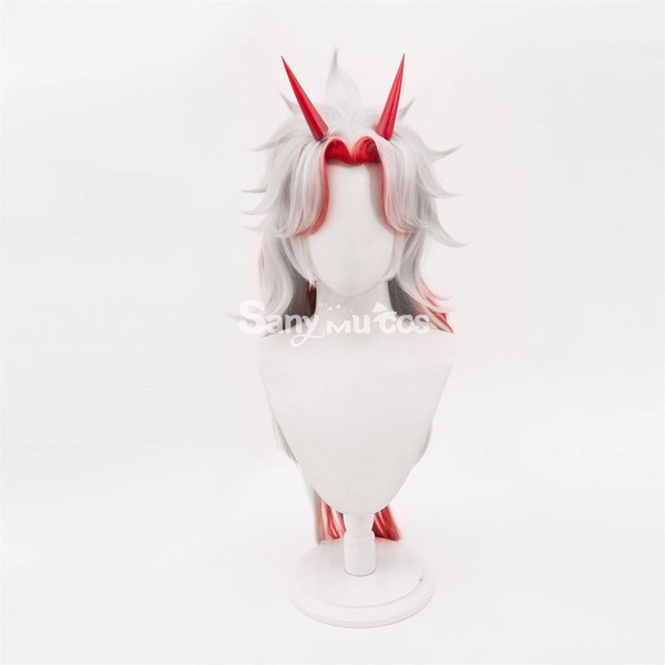 【In Stock】Game Genshin Impact Arataki Itto Silver Mixed Red Long Cosplay Wig
