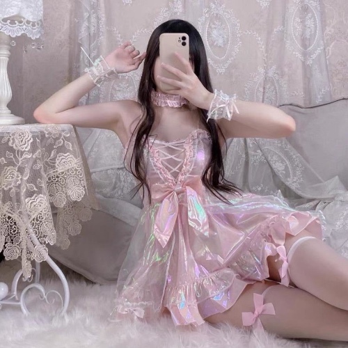 Holographic Babydoll Dress