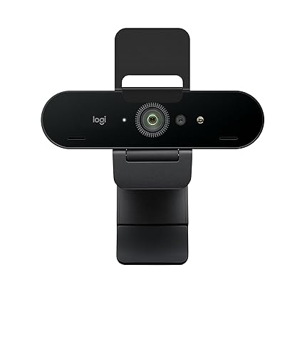 Logitech Brio 4K Webcam, Ultra 4K HD Video Calling, Noise-Canceling mic, HD Auto Light Correction, Wide Field of View, Works with Microsoft Teams, Zoom, Google Voice, PC/Mac/Laptop/MacBook/Tablet - 2021 Version