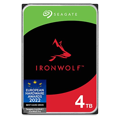 Seagate IronWolf 4TB NAS Internal Hard Drive HDD – CMR 3.5 Inch SATA 6Gb/s 5900 RPM 64MB Cache for RAID Network Attached Storage, Rescue Services – Frustration Free Packaging (ST4000VNZ06)