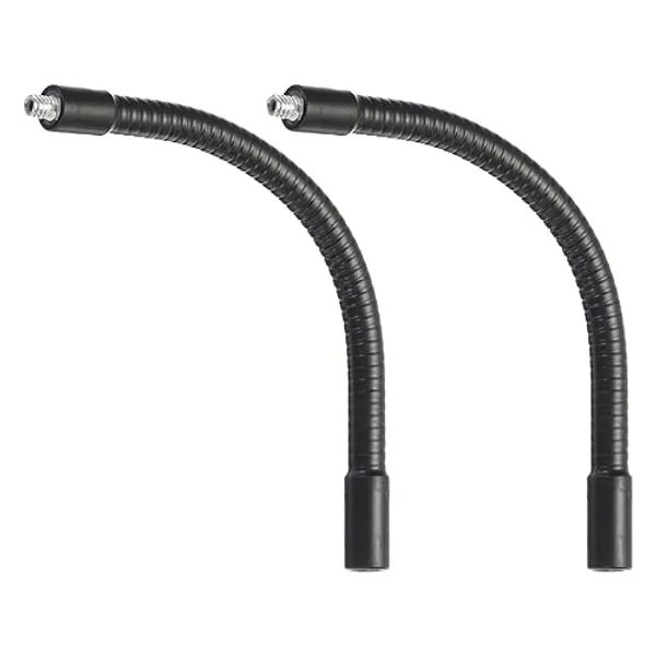 PATIKIL 8" Gooseneck, 2 Pcs 1/4"-20 Female to Male Thread Metal Universal Hose Flexible Arm Gooseneck Tube Extension Holder for Action Camera, Phone, Microphone, Black - 8 Inch
