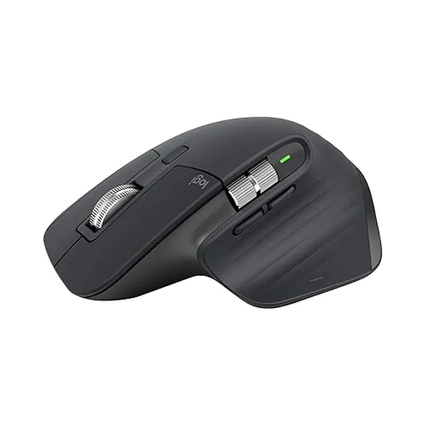 Logitech MX Master 3S - Wireless Performance Mouse with Ultra-Fast Scrolling, Ergonomic, 8K DPI, Glass Tracking, Silent Clicks, USB-C, Bluetooth, Windows, Linux, Chrome - Dark Gray - MX Master 3s - Graphite