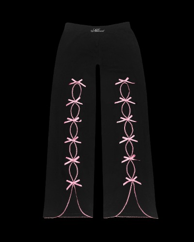 PRINC355 RIBBON SCULPT STRETCH PANTS BLACK | L