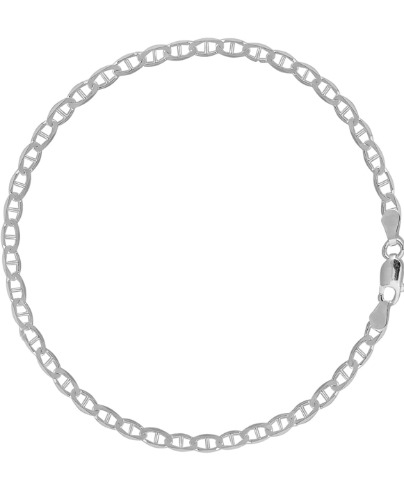 Donatello Gian Solid Sterling Silver Chain Link Anklet - 2 Sizes - 9 Inch