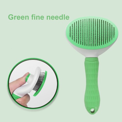 Self-Cleaning Pet Fur Remover Brush - Green